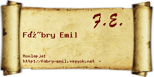 Fábry Emil névjegykártya