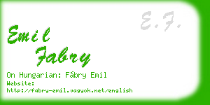 emil fabry business card